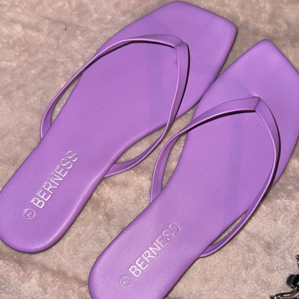 Purple flip flops